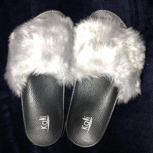kali shoes fur slides